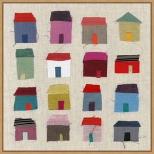 Amanti Art Houses by Jenny Frean Canvas Wall Art Print Framed 22 x 22-in. - 1 of 4