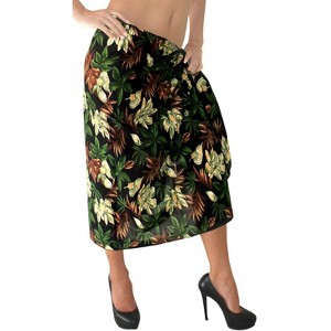 LA LEELA Women's Summer Bikini Wraps Beach Wrap Swimwear Sarong Cover up Skirt Bathing suit Swimsuit Pareo for Women One Size Green, Leaf - 1 of 4
