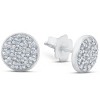 Pompeii3 3/8 Ct Diamond Pave Studs Womens Earrings 14k White Gold 8mm - 2 of 4