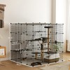 Skyzone 55" Black Metal Cat Cage: 4-Tier 21 sq.ft Activity Center with 5 Platforms, 3 Ramps, 87 DIY - 2 of 4