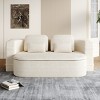 75'' Convertible Sofa Bed,2-in-1 Foldable Sleeper Sofa with Blanket and Pillows,Corduroy Chaise Lounge Sofa for Living Room-Maison Boucle - 3 of 4