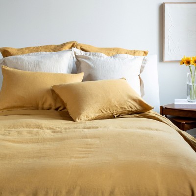 Putty Heather French Linen Flanged Euro Sham 27.5" x 27.5"