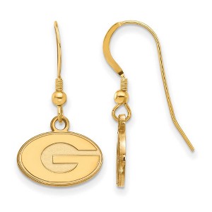 Black Bow Jewelry 14k Yellow Gold Plated Sterling Silver Georgia Bulldogs NCAA Dangle Earrings - 1 of 3