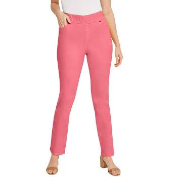 Jessica London Women's Plus Size Comfort Waist Capris - 18, Pink : Target