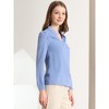 Allegra K Women's Elegant V Neck Work Office Button Up Shirt - 4 of 4