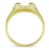 Slickblue Women's Stainless Steel Horseshoe Ring with Clear Synthetic Crystal, Polished Silver or IP Gold Finish, Size 5-13 - 3 of 4