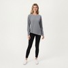 Anna-Kaci Active Women's Long Sleeve Asymmetrical Hem Pullover Top with Crew Neck and Relaxed Fit - 3 of 4