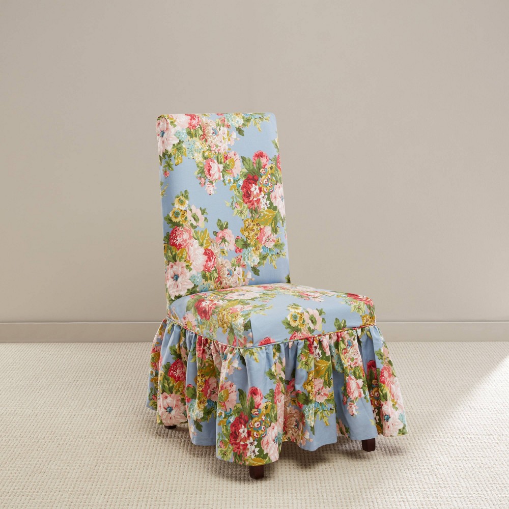 Photos - Furniture Cover Juliet Long Chair Slipcover Chambray - Waverly Home