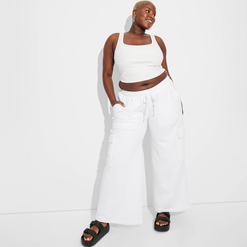 Women's High-Rise Wide Leg Baggy Cargo Sweatpants - Wild Fable™, 1 of 8
