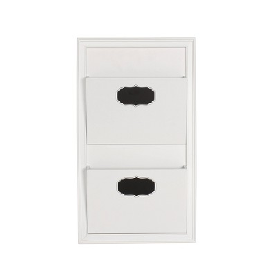 Photo 1 of 12 x 20 Walcott Wood Wall Organizer with Two Pockets White - Kate  Laurel All Things Decor