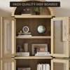 Arched Pantry Cabinet with Doors and 2 Drawers 71.4in Tall Wood Storage Cabinet for Kitchen Dining Room Bathroom - 4 of 4