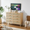NicBex 6 Double Dresser with Rattan Drawers Bedroom Dresser for Bedroom Wood Chest of Drawers Closet Organizers with Storage - 2 of 4