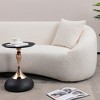Small Metal Round End Table with Mermaid Tail Pedestal and Tray-Style Top for Living Room - 3 of 4
