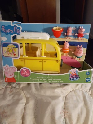 Peppa Pig Peppa's Adventures Peppa's Beach Campervan Vehicle Preschool Toy:  10 Pieces, Rolling Wheels; Ages 3 and Up Multicolor F3632