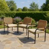 LOVSON 3-Piece Outdoor Dining Chair Set, Removable Oatmeal Cushions, 400 lb. Weight Capacity, All-Weather Wicker Chairs for Garden, Backyard, Porch - 2 of 4