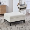 TUYOHW 33.86" Storage Ottoman with Reversible Tray Top,Boucle End of Bed Ottoman Bench,Ottoman for Living Room,Bedroom,Entryway - 2 of 4