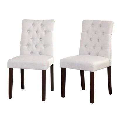 Set of 2 Annie Tufted Dining Chairs Gray - Buylateral