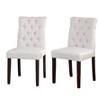 Set of 2 Annie Tufted Dining Chairs Gray - Buylateral: Upholstered Parsons Style, Rubberwood Frame - 2 of 3