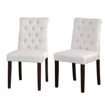 Set of 2 Annie Tufted Dining Chairs Gray - Buylateral