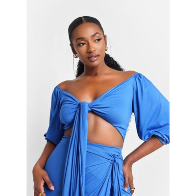 Rebdolls Women's Ariana Tie Front Crop Top