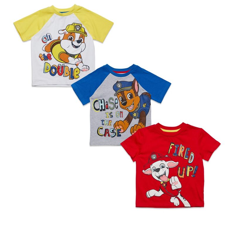 PAW Patrol Chase Marshall Little Boys 3 Pack Graphic T-Shirt , 1 of 5
