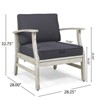 DSVIMOY Patio Club Chairs, 2 Pieces Outdoor Club Chair with Arms, Side Sitting Chair for Porch, Dark Gray, 28.25"*28"*32.75" - 3 of 4
