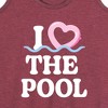 Women's - Instant Message - I Heart The Pool Floatie Graphic Racerback Tank - 2 of 4