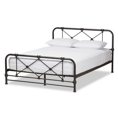 target black metal bed