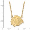 Black Bow Jewelry 14k Yellow Gold Plated Sterling Silver Chicago Blackhawks NHL Necklace 18 Inch - 2 of 4