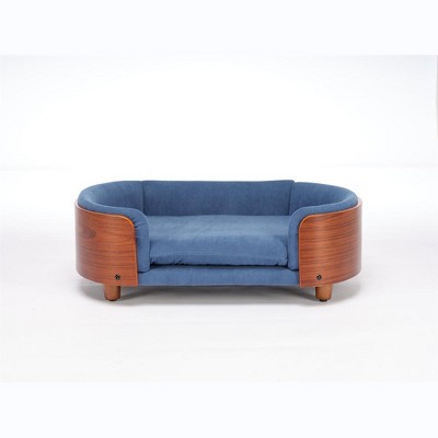 OUTSUPPLY Dog Bed with Solid Wood Legs, Velvet Cushion Pet Sofa for Mid-Size Dogs & Cats