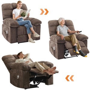 Swivel Rocker Recliner Chair with Massage & Heating, Comfy Upholstered Seating Nursery Glider Chair, Rocking Chairs, Adjustable Reclining Chair Sofa - 1 of 4