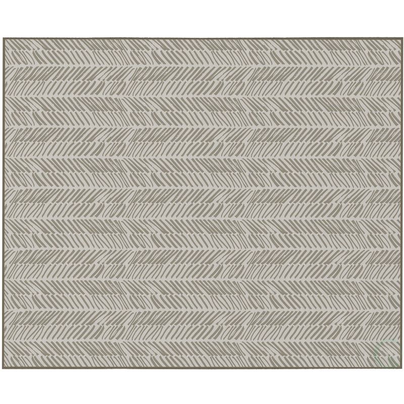 Deerlux Modern Living Room Area Rug with Nonslip Backing, Abstract Beige Chevron Strokes Pattern, 2 of 6