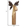 HomeRoots 19" Brown Wood and Metal Moose Tabletop Sculpture - 3 of 4