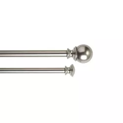 Loft by Umbra Ball Double Curtain Rod - Brushed Nickel
