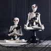 Transpac Light Up Yoga Skeleton Figurines Set of 2 Decorative Halloween Tabletop Decor Battery Operated White Resin - 2 of 4