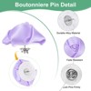 Unique Bargains Handmade Men Suits Formal Boutonnieres Wedding Corsage Lapel Pin Flower Brooch Butterfly Buckle 16 Pcs Light Purple - 2 of 4