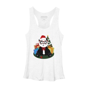 Women's Design By Humans Christmas - Panda Nerd By Adamzworld Racerback Tank Top - 1 of 3