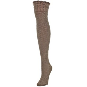 Memoi Honeycomb Bee Over The Knee Socks - 1 of 2