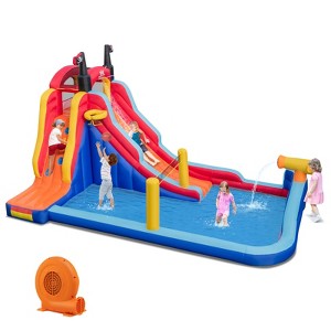 Infans Inflatable Water Slide Park Pirate Theme Bouncer Playhouse Castle w/ 750W Blower - 1 of 4
