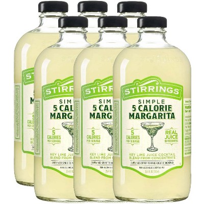 Stirrings Simple 5 Calorie Margarita Cocktail Mix 750ml Bottles - Real Juice No Preservatives - Drink Mixer