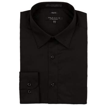 Marquis Men's Black Textured Cotton Slim Fit Tuxedo Shirt, Size 16.5 ...