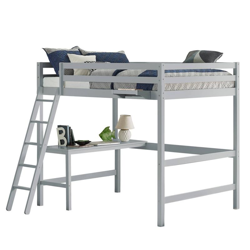 Full Caspian Kids&#39; Loft Bed with Hanging Nightstand Gray - Hillsdale Furniture, 4 of 10
