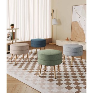 Manhattan Comfort Set of 4 Bailey Polyester Blend Upholstered Ottoman - 1 of 4
