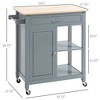 NicBex 1 Drawer Rolling Kitchen Island Cart with 1 Cabinet and 2 Open Shelves,Kitchen Island on Wheels with Towel Rack,Island Table for Kitchen - 3 of 4