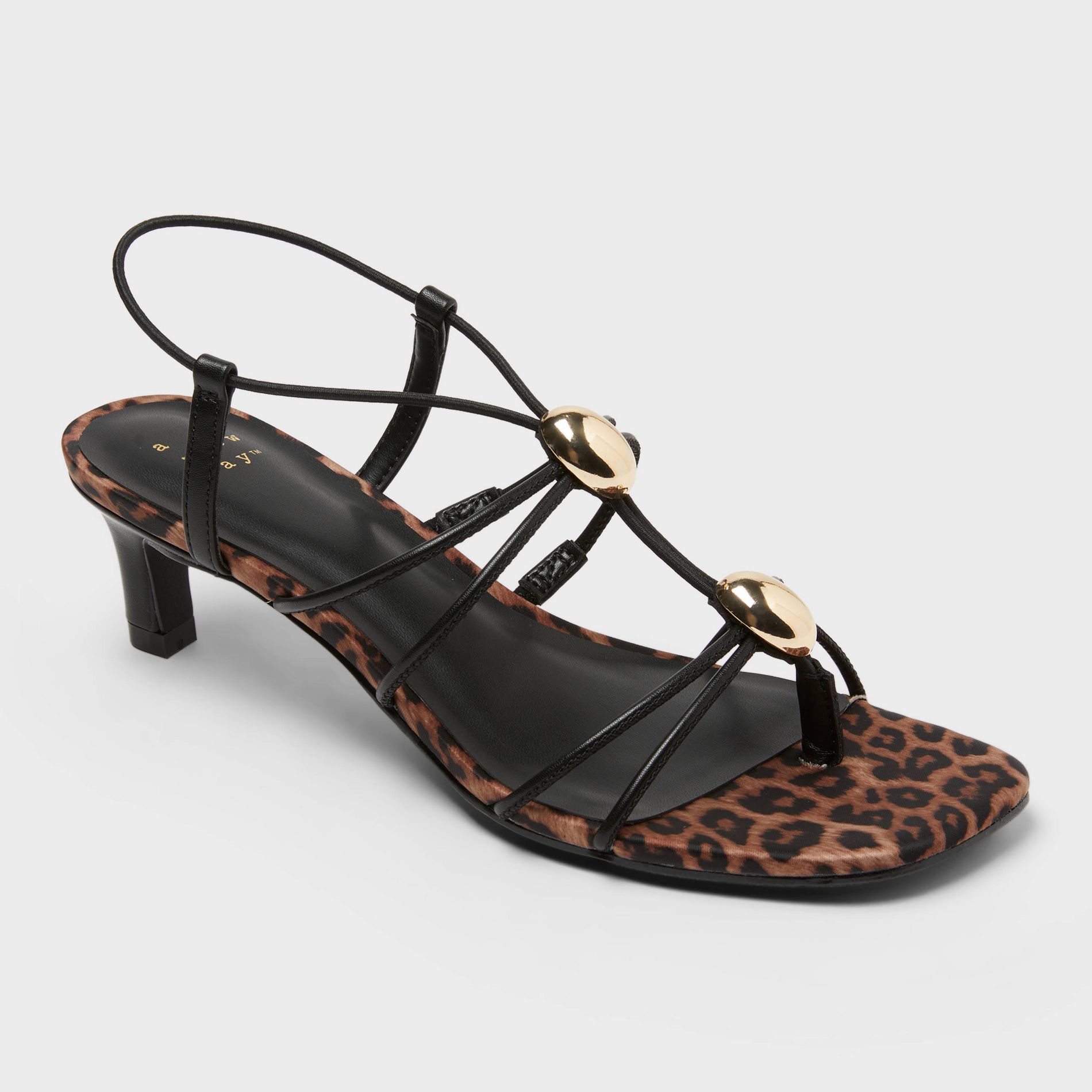 Women’s Yasmin Kitten Heels Leopard Print with Memory Foam Insole – A New Day™