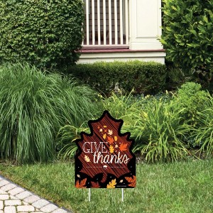 Big Dot of Happiness Give Thanks - Outdoor Lawn Sign - Thanksgiving Party Yard Sign - 1 Piece - 1 of 4