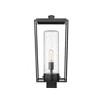 Sheridan 1-Light Outdoor Post Mount Fixture - Black Steel Lantern with Seedy Glass Shade - 4 of 4