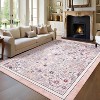 Acekool Modern Floral Area Rug Washable Non-Slip Foldable Soft Faux Wool for Living Room Bedroom Kitchen - 3 of 4