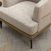Two-Tone Linen and PU Leather Barrel Chair with Wrapped Backrest - 2 of 4