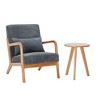 Racxily Mid-Century Modern Accent Chair - Upholstered Reading Chair with Pillow, Sturdy Rubberwood, Ergonomic Comfort for Living Room/Bedroom - 4 of 4